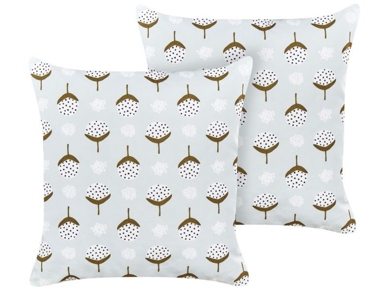 Zestaw 2 poduszek ogrodowych Wzór geometryczny Cuneo 45 x 45 cm Zielony 1 par.