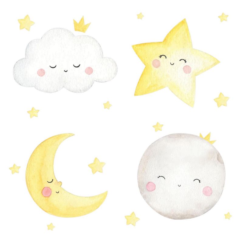 Set Naklejek Dziecięcych Wallfluent 145x80 cm Nocne niebo 1 rol.