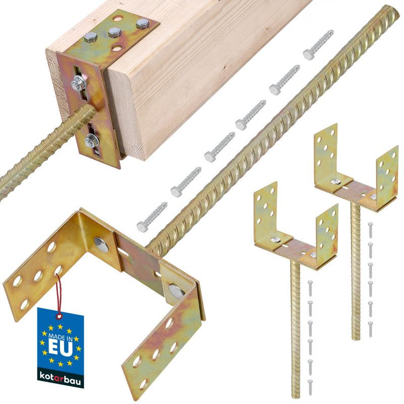 Podstawa słupa KOTARBAU regulowana 0-160 mm z prętem 400 mm 2 szt.