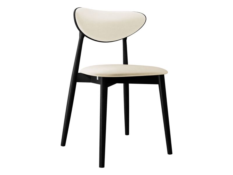 Krzesło MIRJAN 24 tapicerowane KT65/C czarny/śmietankowy aksamit 1 szt.