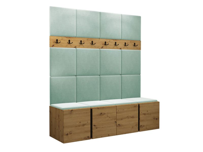 Garderoba MIRJAN 24 Orion V dąb artisan/czarny + miętowy 1 kpl.