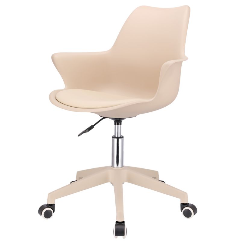 Krzesło obrotowe profilowane JUMI ergonomiczne wygodne INEZ beżowe 1 szt.