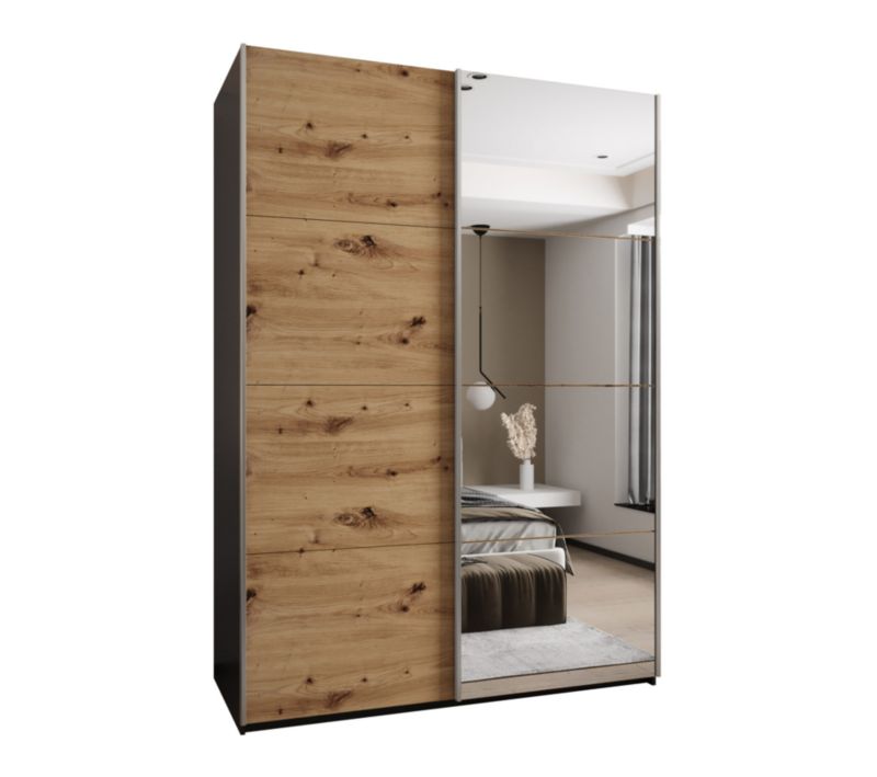 Szafa przesuwna Abiks LUX 3 wysoka szer.170cm czarny/artisan/srebrny 1szt.