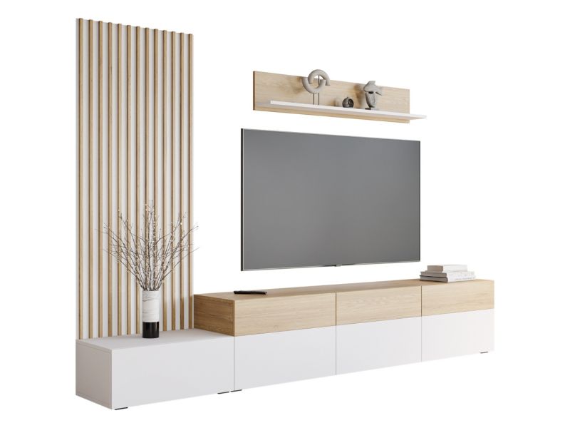 Meblościanka MIRJAN 24 Narezi II biały / dąb cremona 1 kpl.