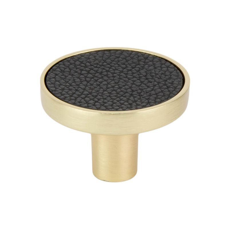 Gałka meblowa skórzana Schaffner 32 mm czarna