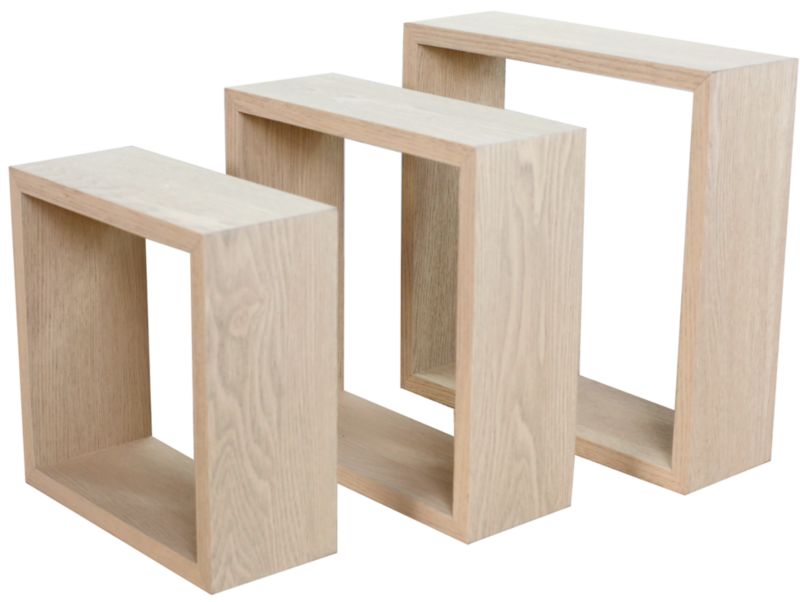 Zestaw 3 półki Form Rigga Kubik dąb