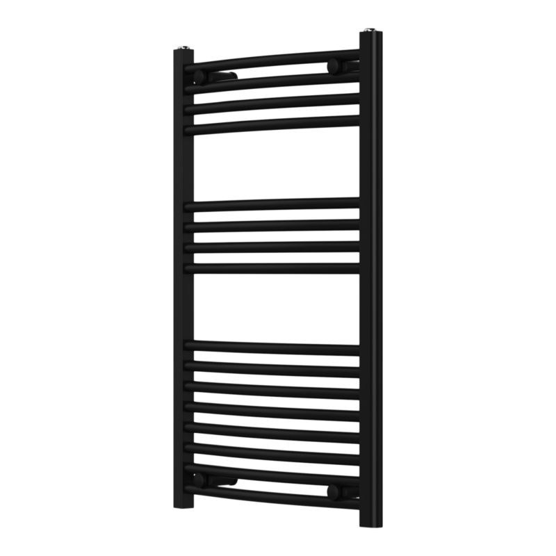 Grzejnik łazienkowy GoodHome profilowany 90 x 55 cm czarny