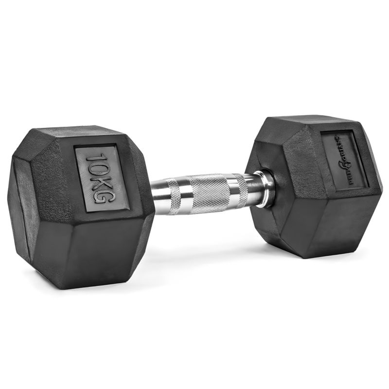 Hantla do ćwiczeń Pretorians o wadze 10 kg ciężarek ogumowany 1 szt.