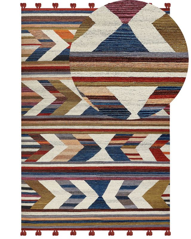 Dywan wełniany kilim 200 x 300 cm wielokolorowy Mrgashat 1 szt.