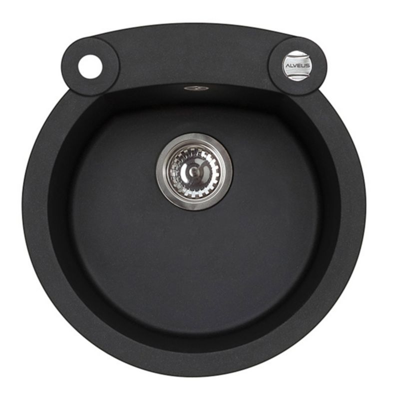 Zlewozmywak granitowy Alveus ROLL 10 kol. 91 czarny (fi51) 1-komorowy 1szt