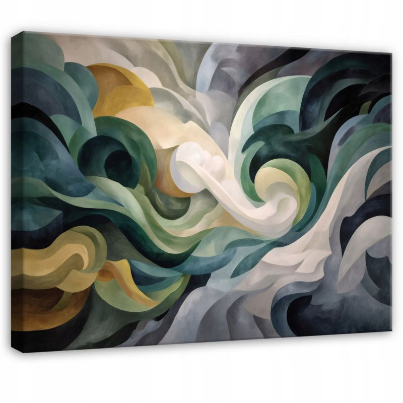 Obraz WALLARENA Do Sypialni Salonu Na Płótnie Abstrakcja Akwarela Marmur Zielony 100x70 cm PP16232O1 1 szt.