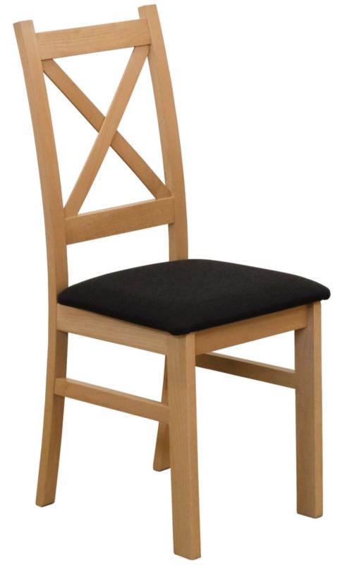 Krzesło Bonni tapicerowane drewniane do jadalni Dąb Artisan/Czarny 1 szt.