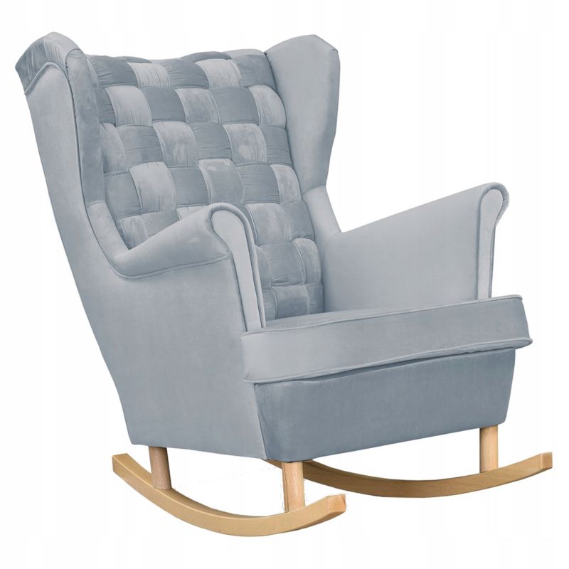 Fotel uszak do salonu bujany Family Meble Carol siwy jasny 1szt