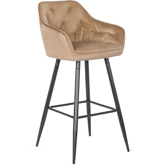 Krzesło Barowe Salem Mebel Elite Welurowe Beżowe 1 szt
