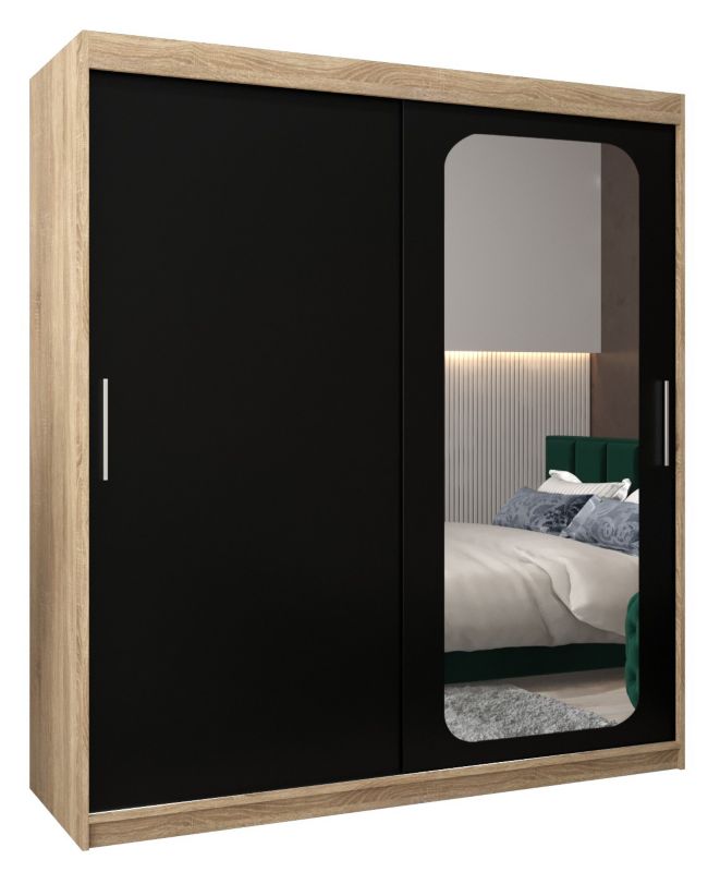 Szafa przesuwna Garderoba Abiks PROMO T2 180 sonoma/czarny 1 szt.