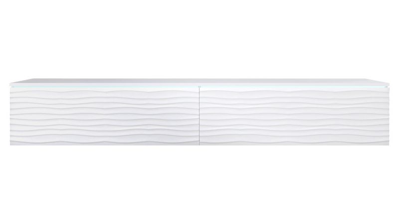 Szafka RTV MIRJAN 24 D180 MDF z oświetleniem LED biały/biała fala 1 szt.