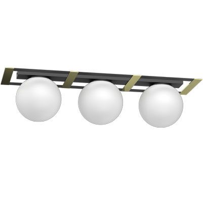 Lampa sufitowa wisząca Luminex Satelit czarny mat-złoty połysk-biała wym: 19 x 70 x 20 cm 3xE27 x 15W 1 szt.