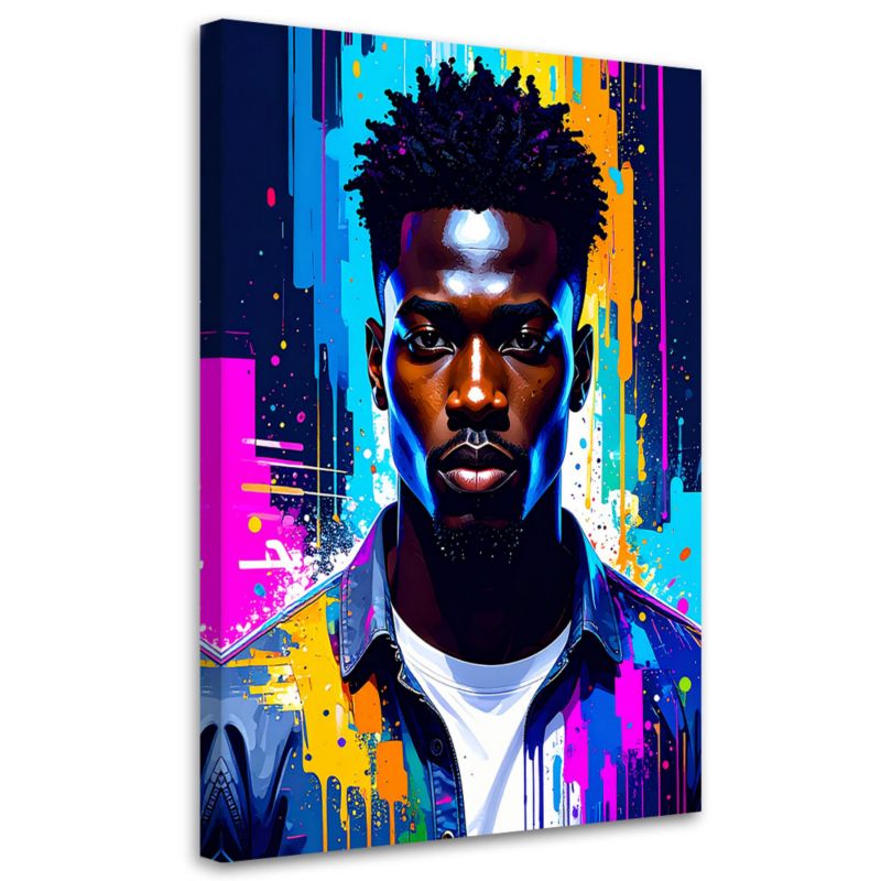 Obraz do salonu sypialni Feeby Abstrakcja Portret Mężczyzny 80x120cm 1szt