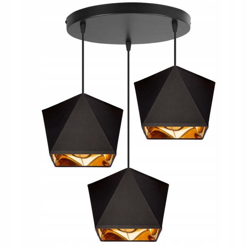 Lampa sufitowa wisząca Light Home LH Diamond 3x E27 60W okrągła wisząca czarny 1szt.