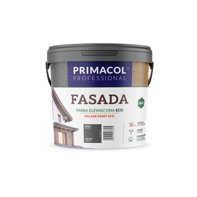 Farba Primacol Fasada Eco, kolor grafitowy, 2,7 l, 1 szt.