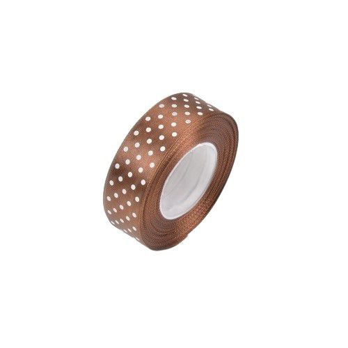 Wstążka satynowa Neopak Tasiemka Brązowa Kropki 38mm22m 1 szt.