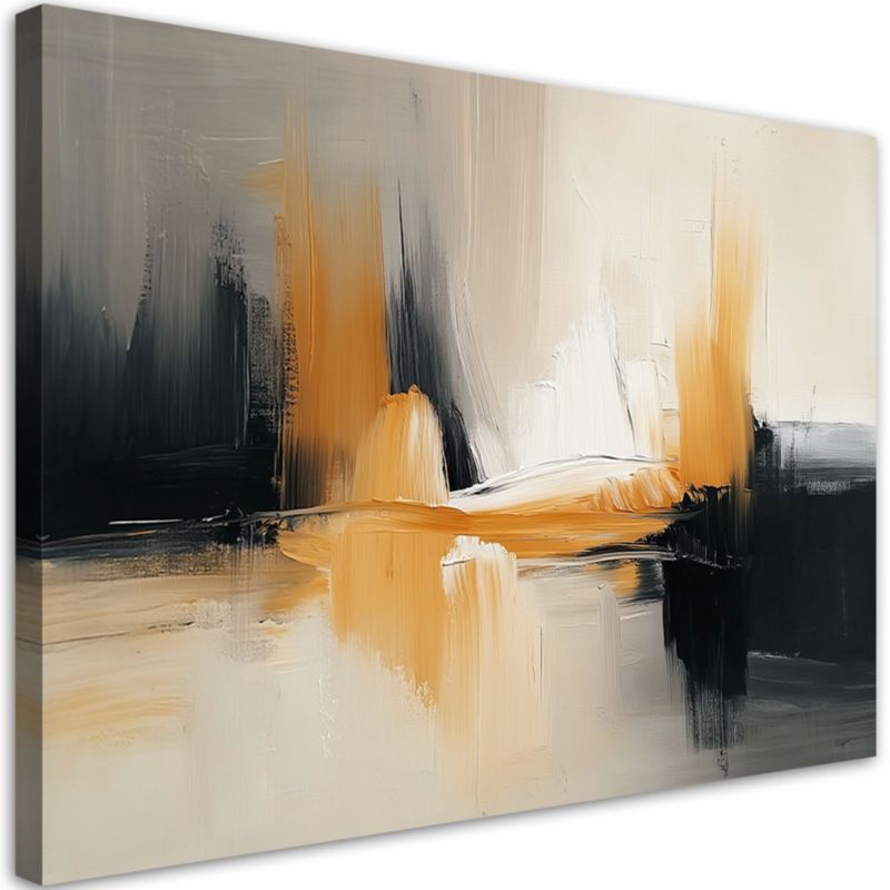 Obraz na płótnie Feeby Abstrakcja Czarno Zlota Glamour 100x70cm 1szt