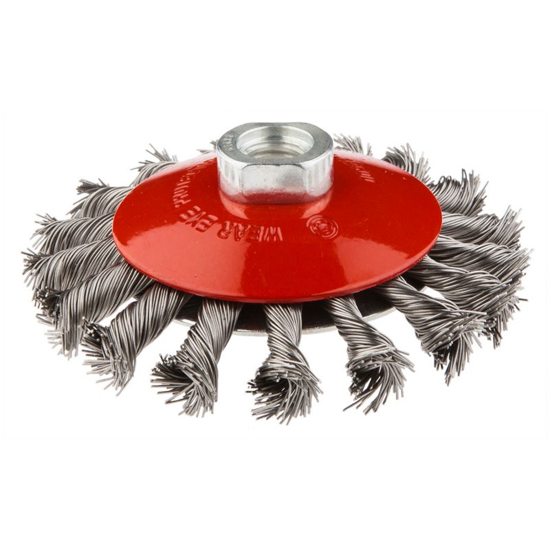 Szczotka druciana GRAPHITE tarczowa odgięta 100 mm x M14, INOX 1 szt