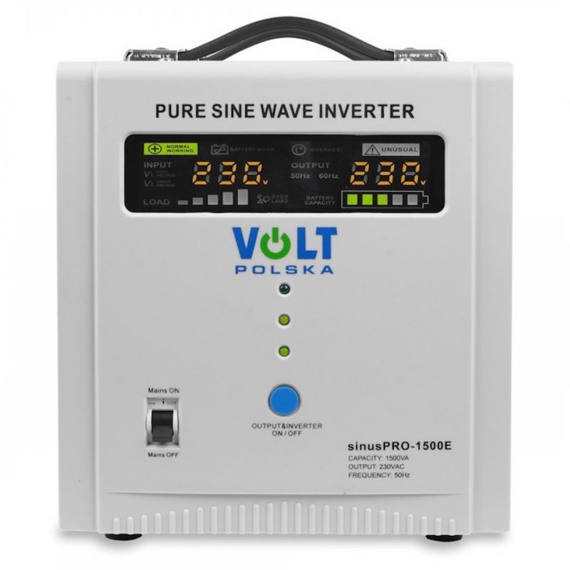 Przetwornica UPS Volt Polska 12V 230V 1500W Awaryjne Zasilanie Pieca CO SINUSPRO-1500E 1szt.