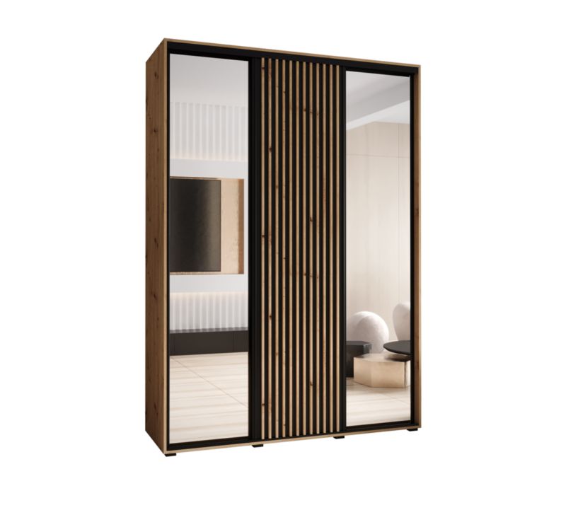 Szafa przesuwna Garderoba Abiks LANKO 2 170 gł. 45 artisan/czarny 1 szt.