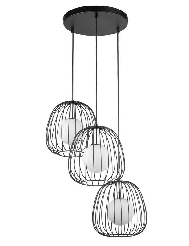 Lampa wisząca Sigma Lighting Bell 6401 czarno-biała-srebrna industrialna 3xG9 x 1 szt.