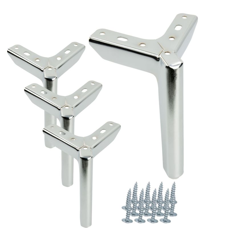 Zestaw 4 sztuk noga meblowa B&B Kotwica Loft srebrny chrom wysokość 15 cm 4 szt