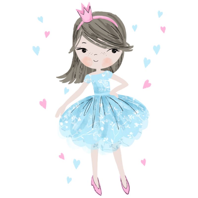 Naklejka na ścianę Pastelowe Love Księżniczka niebieska 1 szt