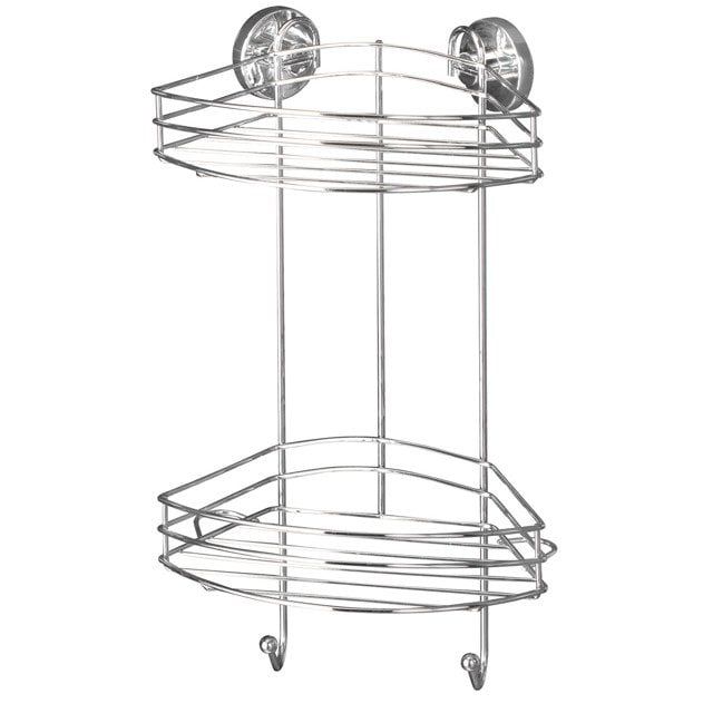 Półka narożna dwupoziomowa Wenko vacuum-loc stal chromowana srebrna 23 cm 1 szt.