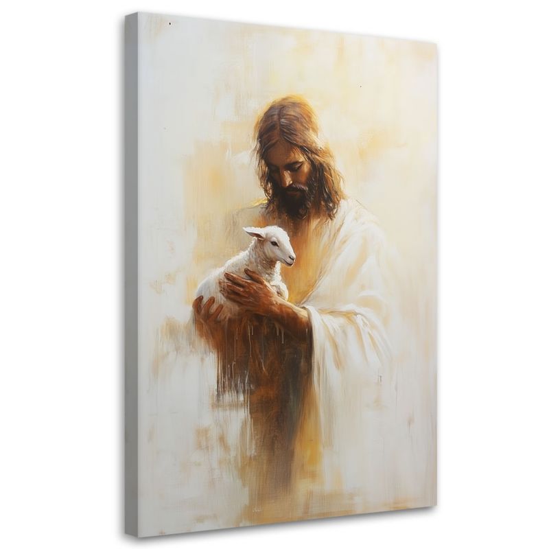 Obraz religijny Feeby Jezus z Barankiem na rękach 70x100cm 1szt