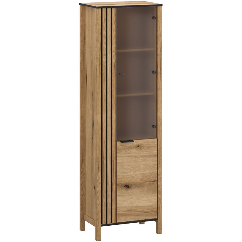 Witryna Szklana VERVE Mebel Elite do Salonu 62 cm Dąb Evok Klasyczna 1 szt