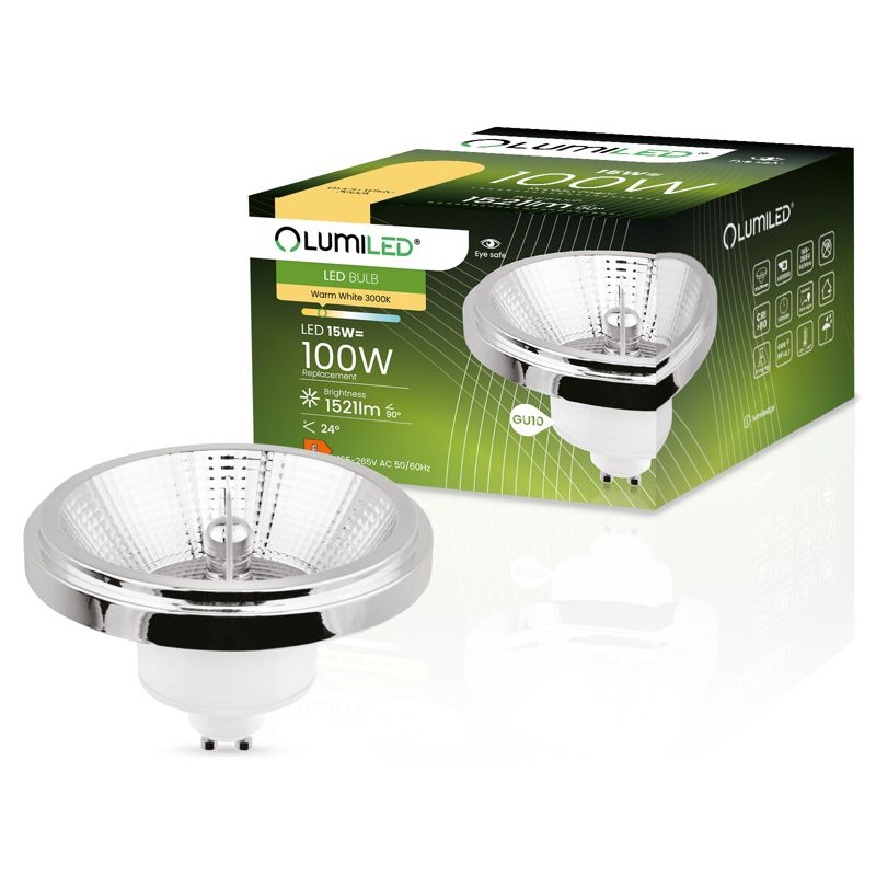 Żarówka LED Lumiled GU10 Reflektor ES111 15W 1521lm 3000K 24st Srebrna 1 szt.
