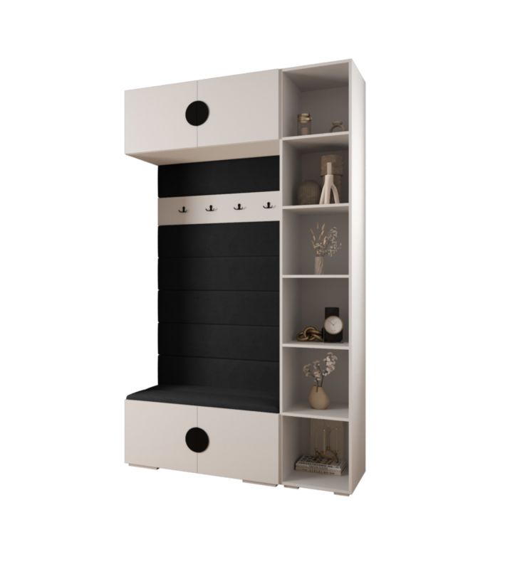 Garderoba do przedpokoju Abiks INOVA 4 Z20 biały+czarny+manila18 1 szt.