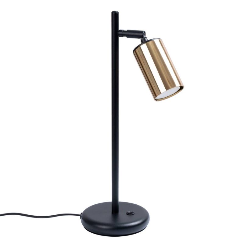Lampa biurkowa Sollux Lighting Winx czarno-złota 1 x GU10 x 10W IP20 wym: 44 x 15 x 13 cm metal - 1 szt.