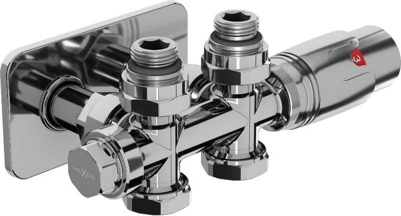 Zestaw termostatyczny prosty/kątowy Mexen G00 chrom 1 szt.
