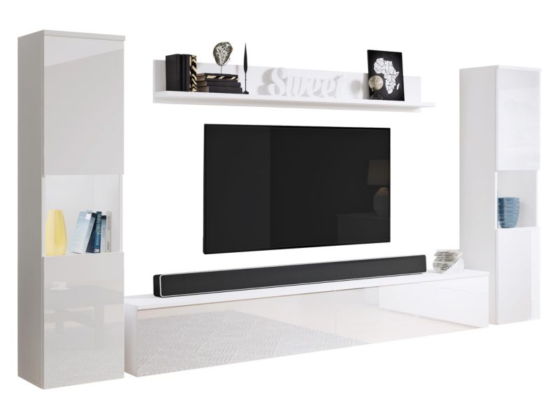 Meblościanka MIRJAN 24 Paris XL biały / biały połysk 1 kpl.