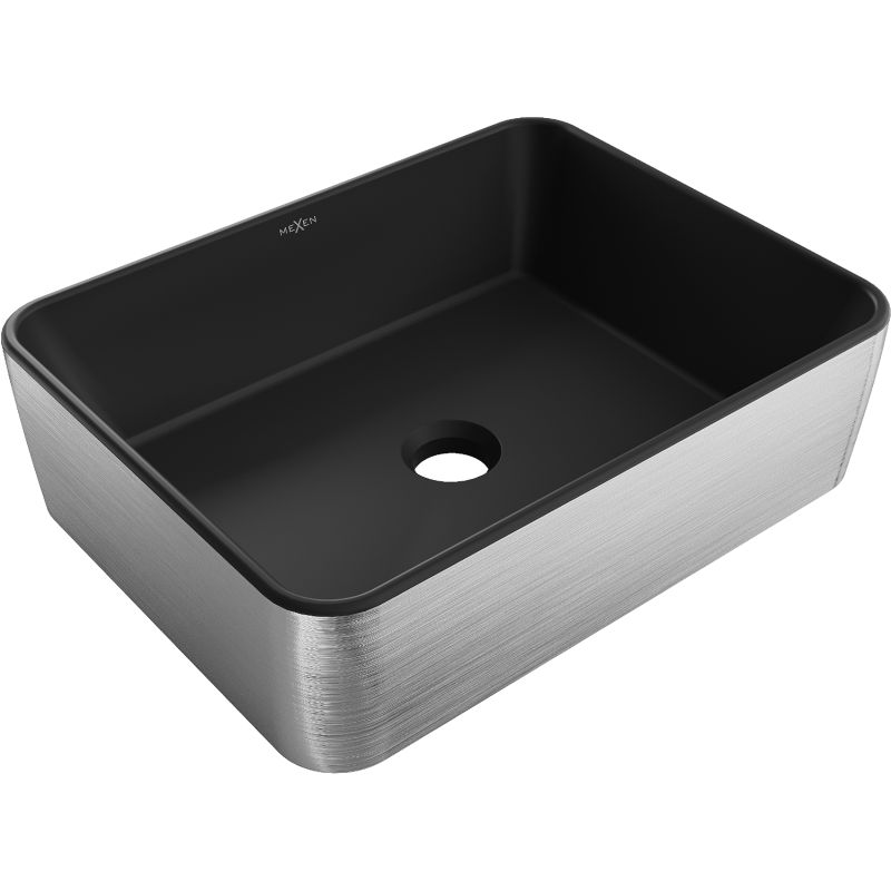 Umywalka nablatowa Mexen Catia czarna/srebrna 48x37 cm 21314873 1 szt.