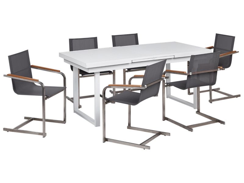 Zestaw ogrodowy dla 6 osób Valcanetto/cosoleto Metal Szary 1 kpl