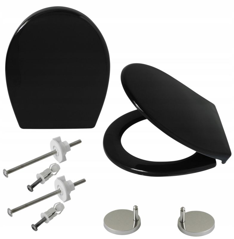 Deska sedesowa Estiva 3 Black wolnoopadająca polipropylenowa czarna 1 szt.