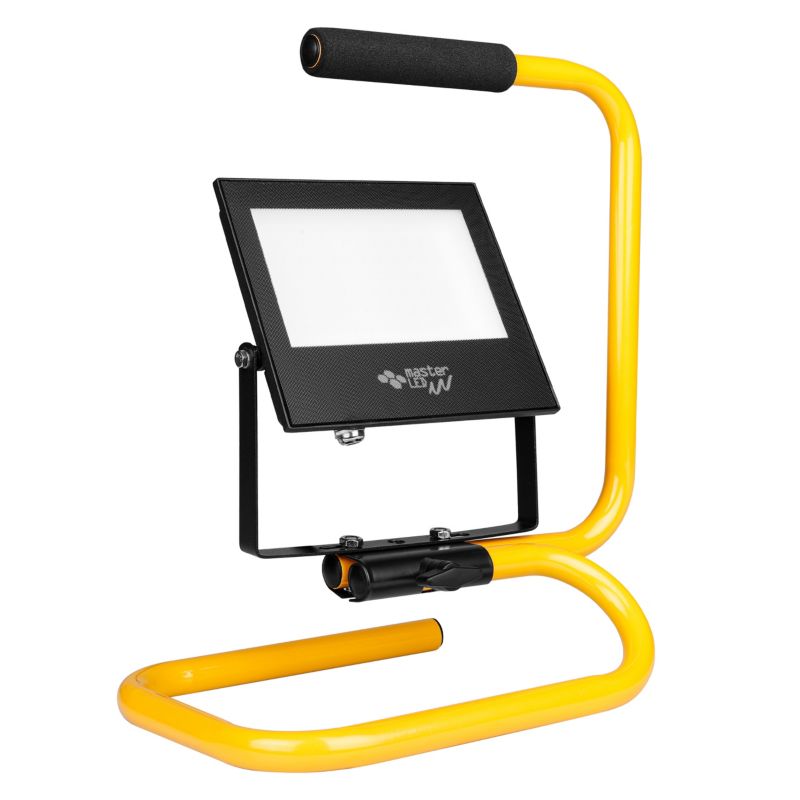Naświetlacz LED MasterLED Vega przenośny 50W 4500K neutralna biel IP65 żółty 1 szt.