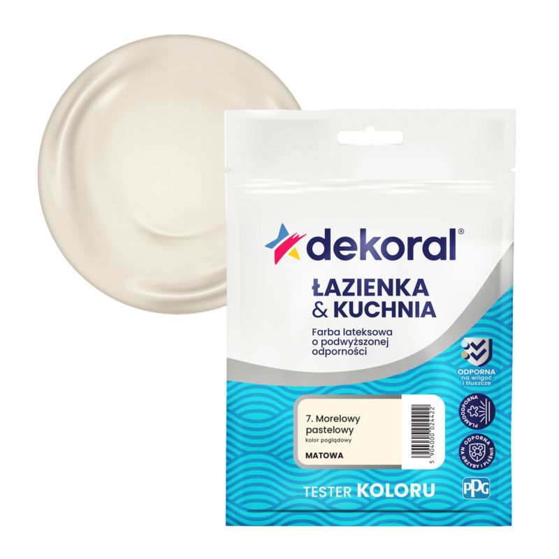 Tester farby kolorowej Dekoral Łazienka & Kuchnia morelowy pastelowy 0,03 l