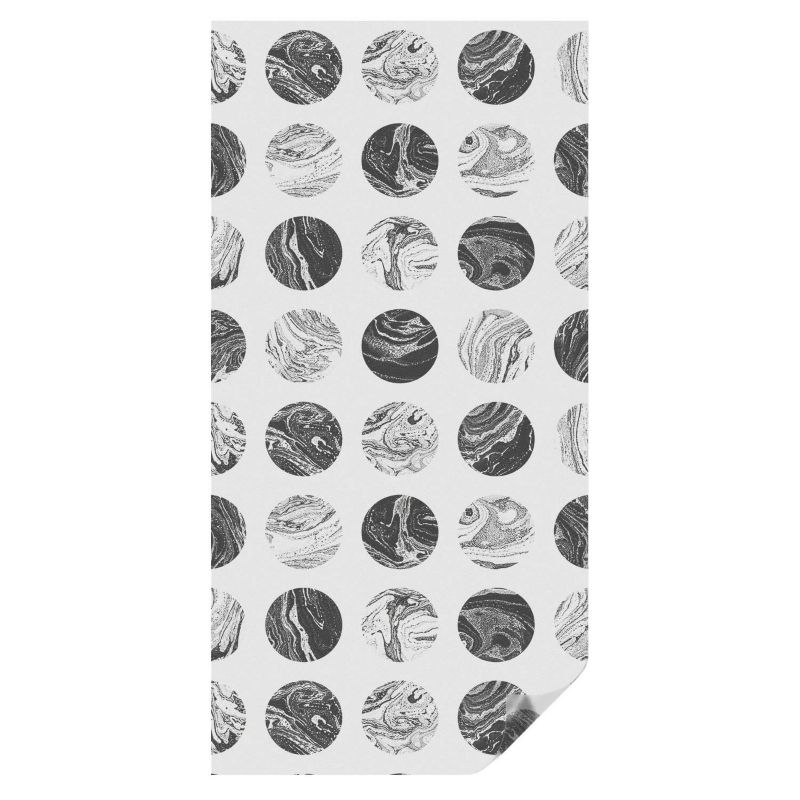 Folia Witrażowa Tulup 50x100 cm Samoprzylepna na Okno Marmurowe okręgi powtarzalne harmonijne 1 rol.