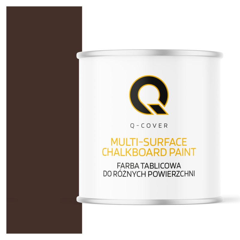 Farba Tablicowa Do Ścian Pisania Kredą Q-Cover Kolor Czekoladowy brąz RAL8017 Mat 2.5L