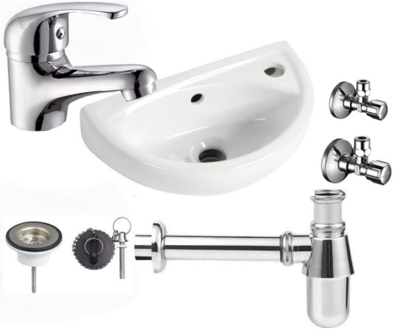 Umywalka Creavit zestaw 6w1 umywalka, bateria, syfon, korek, 2x zawór 1szt