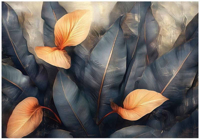 Fototapeta Liście Beton Na Flizelinie WALLARENA 400x280 cm Tapeta Do Sypialni Salonu Kuchni 1 szt.