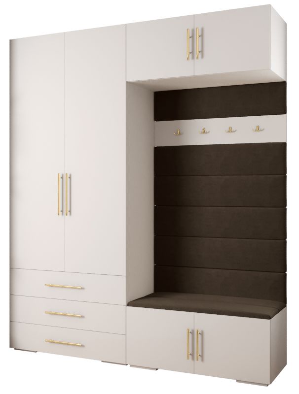 Garderoba do przedpokoju Abiks INOVA 3 Z12 biały+złoty+manila04 1 szt.